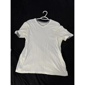 Casual White V-Neck T-Shirt by GUESS